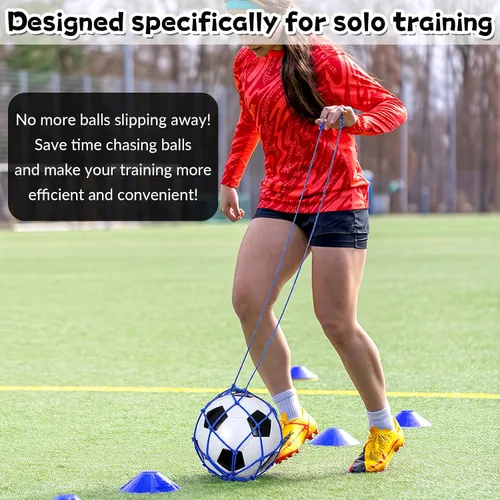 Miniatura 7 de 2 unidades de pelota de fútbol para entrenamiento de retorno, red de entrenamiento de fútbol para patadas de fútbol, para pelotas de tamaño 3, 4, 5