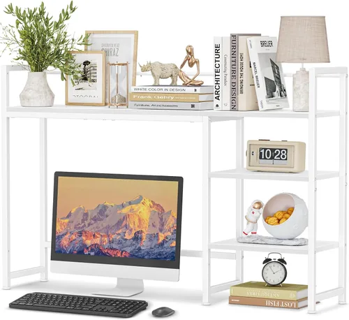 Miniatura 11 de Snughome Estante de Escritorio, Gabinete de Escritorio de 38.6" para Monitor de Computadora, Estante Organizador de Escritorio, Estante de Negro