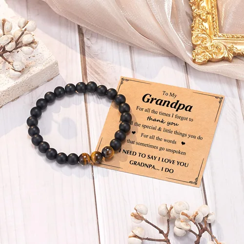Miniatura 5 de UPROMI Regalos para papá, padrastro, abuelo, tío, padrastro, hermano, hijo, nieto, sobrino, hijastro, hombre, pulsera, regalo de cumpleaños