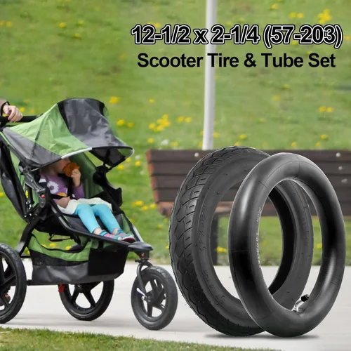 Miniatura 6 de Juego de neumático y tubo interior para scooter de 12 1/2 x 2 1/4 (12.5x2.25), resistente a espinas de servicio pesado, neumático de rueda delantera