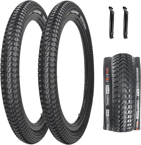 Paquete de 2 neumáticos de bicicleta de montaña de 26 x 1.95 pulgadas, 20 x 2.125 pulgadas, 60 TPI para neumáticos de bicicleta de montaña con 2