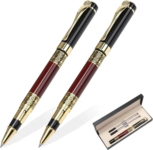 Miniatura 11 de YIVONKA Bolígrafo de Repuesto Negro, Bolígrafo de Lujo de Estilo Clásico Retro, Mejor Juego de Bolígrafos de Regalo para Hombres y Mujeres