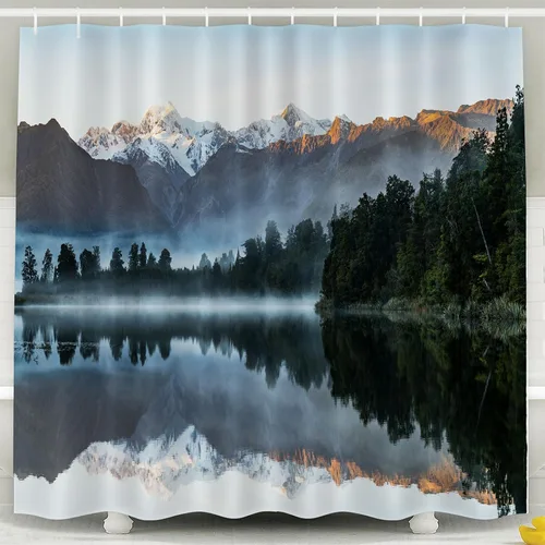 Miniatura 17 de CAPSCEOLL Tree Forest Nature - Cortina de ducha con diseño de árbol en el bosque, cortina de baño para baño, tela de poliéster impermeable, 66 x 72