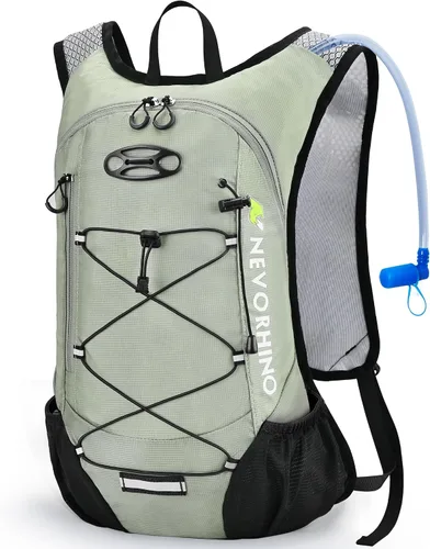 Miniatura 16 de Mochila ligera de hidratación, mochila para correr con bolsa de agua de 2L, mochila de hidratación Hydro para ciclismo, senderismo, apta