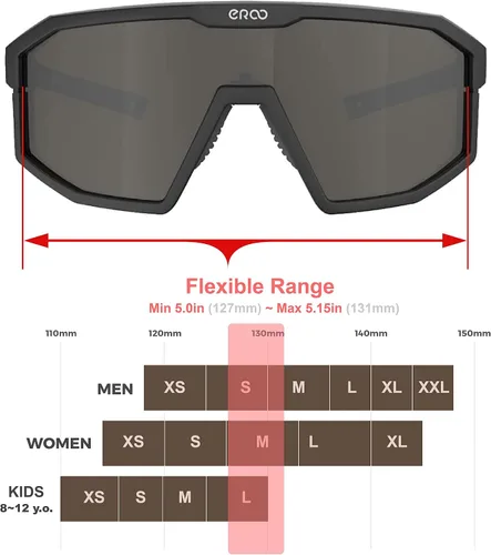 Miniatura 4 de Eazyrun Gafas de sol polarizadas deportivas para niños de 8 a 12 años, lentes para béisbol, softbol, ciclismo, protección UV para niños y niñas