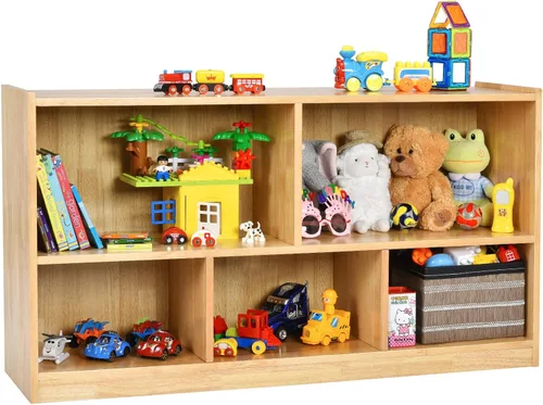 Miniatura 9 de Costzon Estantería de 3 estantes para niños, organizador de almacenamiento de juguetes de madera para libros y juguetes, estantería Montessori