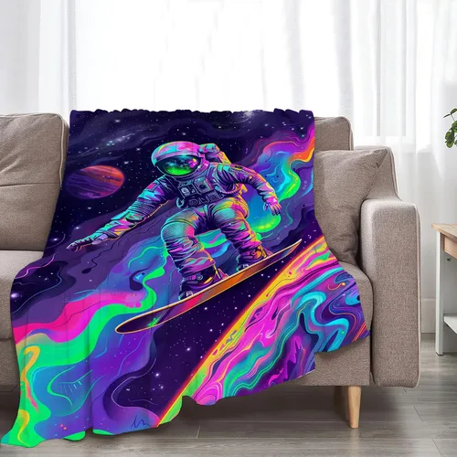 Miniatura 2 de Manta de Astronauta Manta de Tiro Espacial Regalos y Decoración de Astronauta Manta de Astronauta de Fantasía para Niños Niñas Mujeres Hombres Niños