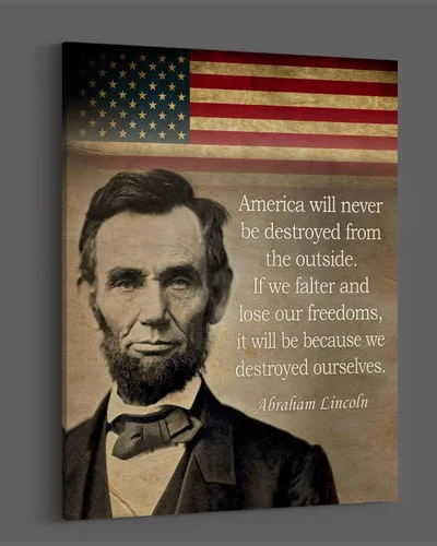 Miniatura 4 de Govivo Cita Histórica de Abraham Lincoln - Arte Decorativo Patriótico del Presidente Americano en la Pared - obra de arte sin marco impresa en lienzo