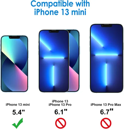 Miniatura 3 de JETech Protector de pantalla compatible con iPhone 13 mini de 5.4 pulgadas, película de vidrio templado, paquete de 3