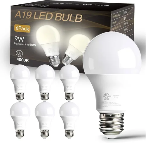 Miniatura 17 de dalattin Paquete de 24 bombillas LED de color blanco suave de 2700 K, equivalente a 60 W, bombillas estándar A19, base E26, 800 LM, ahorro de blanco