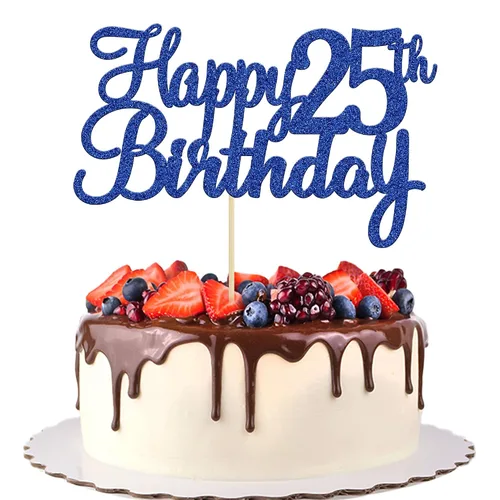 Miniatura 24 de Gyufise 1 decoración para pastel de cumpleaños número 10 con purpurina azul para tarta de 10 años de edad, decoraciones fabulosas para tartas