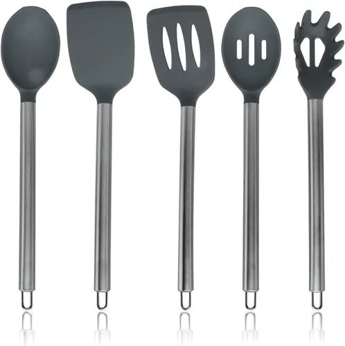 Miniatura 11 de COOK WITH COLOR Juego de utensilios de cocina de silicona, juego de utensilios de cocina, utensilios de cocina de silicona fáciles de limpiar, Rojo
