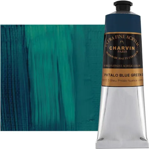 Miniatura 7 de Charvin Pintura acrílica profesional extrafina – verde absenta, tubo de 2.1 fl oz, pigmentos de triple fresado, resistente a la luz, pinturas