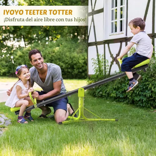 Miniatura 2 de Iyoyo Teeter Totter - Balancín para niños al aire libre para edades de 4 a 8 años, balancín para sentarse y girar Teeter Totter para exteriores
