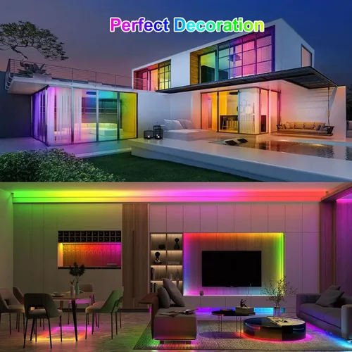 Miniatura 6 de Tira de luces LED WS2812B de 16.4 pies, 5 V, 150 LED RGB IC 5050SMD direccionables individuales – PCB blanco flexible IP30-30LEDs/m MagicRGB Dream