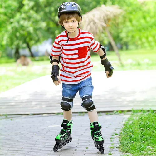 Miniatura 6 de Patines en línea ajustables para niños y niñas de 5-8 y 8-12 años con ruedas iluminadas, patines para niños de 4-12 años, patines para adolescentes