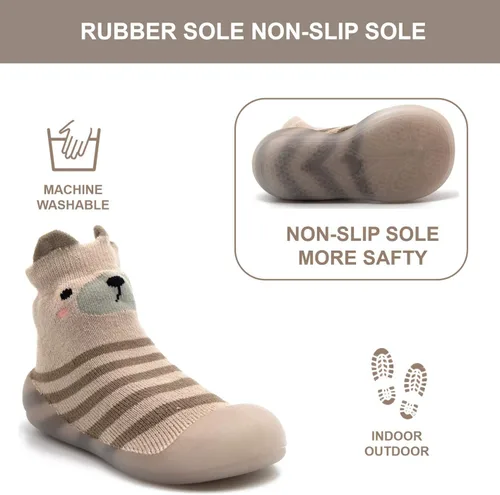 Miniatura 4 de Babycare Zapatos de calcetín para bebé, niños y niñas, zapatos de bebé, zapatos de primeros pasos con suela de goma antideslizante