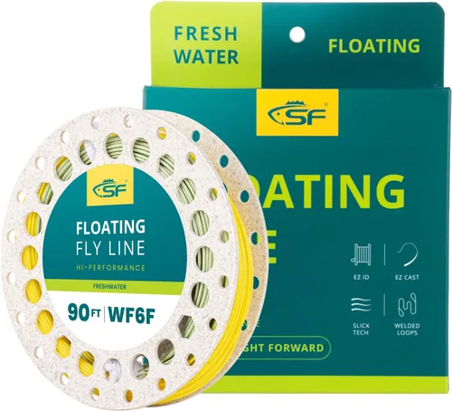 Miniatura 34 de SF Sedal de pesca con mosca con dos bucles soldados, flotante con peso hacia adelante, líneas de mosca WF2 3 4 5 6 7 8 9F multicolor para trucha