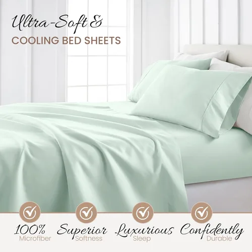 Miniatura 3 de Linen Market Sábanas para cama de tamaño individual (menta) – Duerme mejor que nunca con estas sábanas individuales suaves y refrescantes – Bolsillo