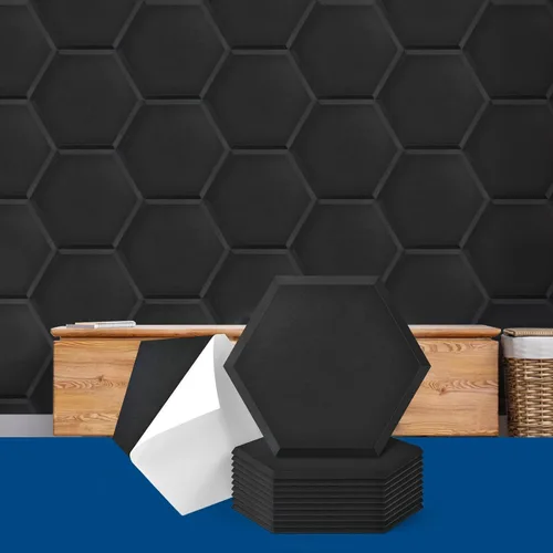 Miniatura 9 de Art3dwallpanels Paquete de 12 paneles acústicos autoadhesivos, 14" X 12" X 0.4" paneles de pared insonorizados, paneles de absorción de sonido