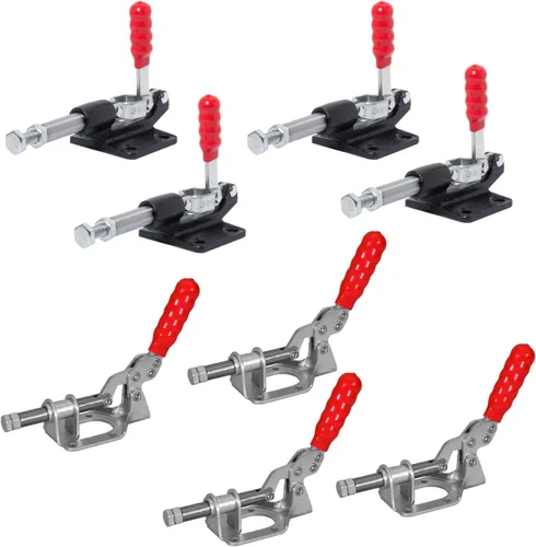 Miniatura 14 de POWERTEC 4PK abrazadera de palanca de empuje y tracción, capacidad de retención de 500 libras, abrazadera de palanca de empuje y tracción
