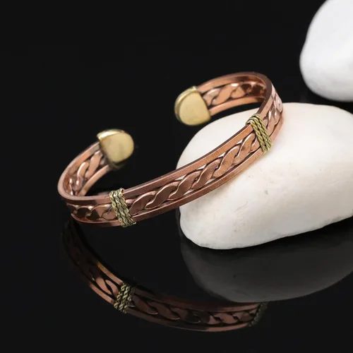 Miniatura 41 de Handmade Elegant Copper Bracelet for Women - Pure Copper Bracelet for Pain Relief and Stress Relief - Adjustable Entwisted Copper Bracelet to Fit