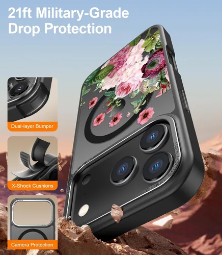 Miniatura 265 de Goodon para iPhone 15 Pro Max con protector de pantalla de privacidad, compatible con Magsafe, funda translúcida mate a prueba de golpes - Linda
