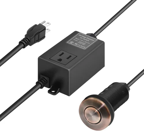 Miniatura 13 de Kit de interruptor de aire para eliminación de basura con botón de aire corto de níquel cepillado de acero inoxidable briidea Acero inoxidable