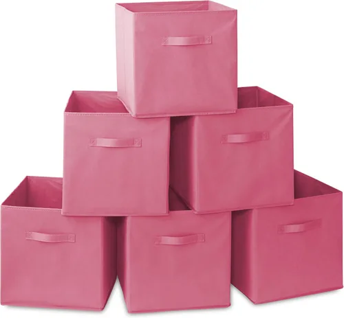 Miniatura 18 de Casafield juego de 6 cubos de almacenamiento plegables de tela, canastas de tela plegables de 11 pulgadas, para estantes, cubos organizadores