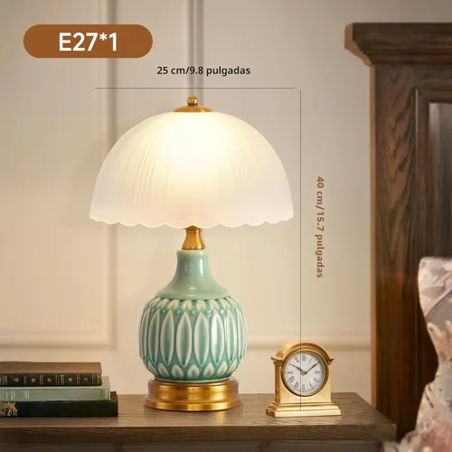 Miniatura 8 de Lámpara Vintage para Sala de Estar, Lámparas de Mesa de Cerámica Modernas de 16" para Dormitorio, Lámparas Tradicionales Retro de Mesita de Noche