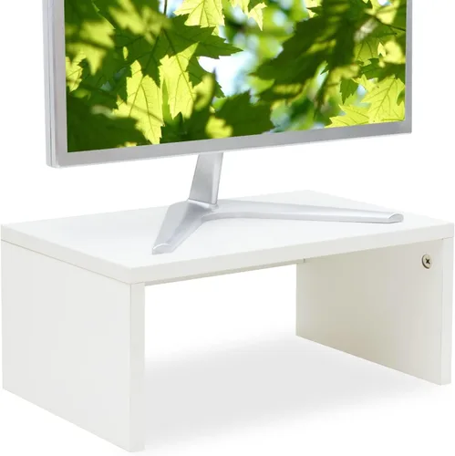 Miniatura 8 de TEAMIX Elevador de monitor de 14.2 pulgadas, elevador de monitor de madera con almacenamiento para escritorio, soporte de monitor pequeño