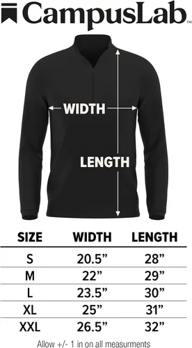 Miniatura 5 de Campus Lab Sudadera deportiva oficial de la NCAA Collegiate para hombre, con cremallera de un cuarto, logotipo en el pecho izquierdo, colección negra
