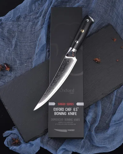 Miniatura 5 de Oxford CHEF Cuchillo de deshuesado (filetear) de 6.5 pulgadas, mejor Damasco, japonés, VG10 Super Steel de 67 capas de acero inoxidable de alto