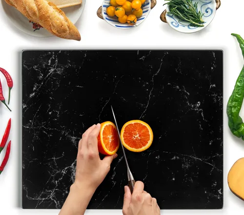 Miniatura 22 de Tabla de cortar de vidrio Kitchenville 16"x12": Protector de encimera de vidrio templado para cocina - Duradero - Resistente a los arañazos, a