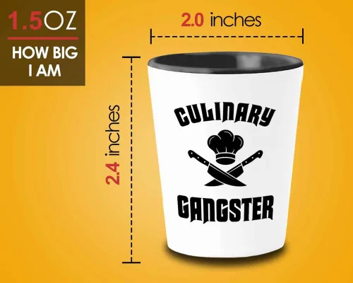 Miniatura 4 de Bubble Hugs Vaso de chupito de chef de 1.5 oz - Gángster culinario - Regalo de chef sueco Sous Chef Cocineros Cocina Gurú Restaurante Camarero
