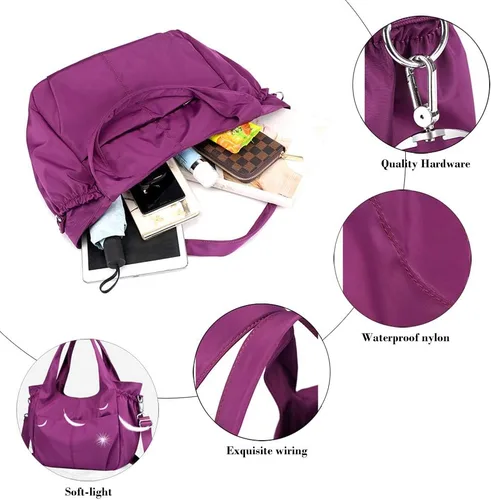 Miniatura 5 de MINTEGRA Hobo - Bolso cruzado para mujer, de nailon, impermeable, bolso de hombro, bolso casual