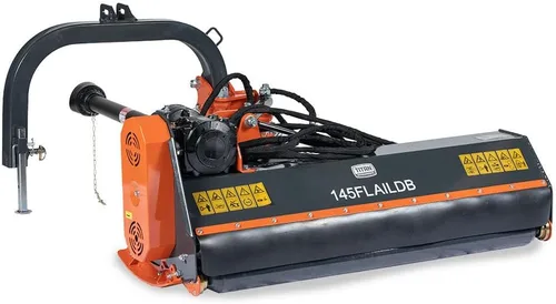 Titan Attachments Cortacésped de banco de zanja de 3 puntos de 57 pulgadas para tractores Cat 1, 25-50HP, desplazamiento hidráulico e inclinación,