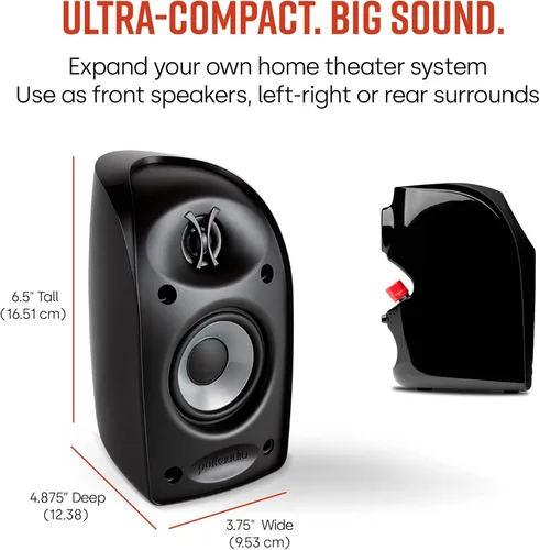 Miniatura 4 de Polk Audio Blackstone TL1 - Altavoz satelital (individual, negro) Tecnología PowerPort, acabado brillante Sonido compacto Empareja