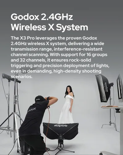 Miniatura 4 de Godox X3 Pro C X3PRO C TTL Disparador de flash inalámbrico para Canon (actualización X3-C), transmisor de pantalla táctil inalámbrico de 2.4G