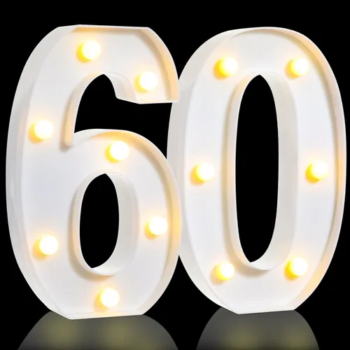 Miniatura 17 de Treela Números decorativos de cumpleaños de 8.7 pulgadas, letrero de número de marquesina con purpurina para decoración de fiesta de cumpleaños, Oro