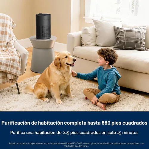 Miniatura 2 de Purivortex Purificadores de aire para el hogar, filtro de aire HEPA silencioso para polen, humo, polvo, caspa de mascotas, olor, cabello, cubre