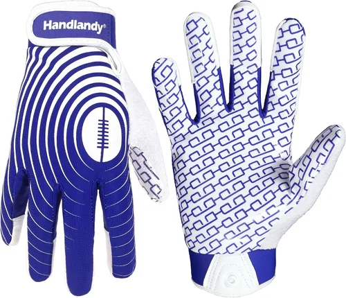 Miniatura 11 de HANDLANDY Guantes de fútbol para jóvenes, guantes receptores adhesivos para niños, guante de fútbol de súper agarre, mejor regalo para niños y niñas