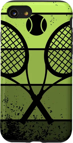 Miniatura 17 de Raqueta de jugador de tenis para iPhone 13 con cancha de pelota de tenis Vintage Retro Case