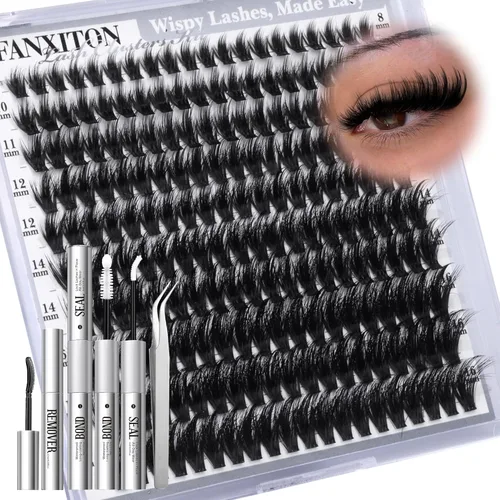 Miniatura 14 de Extensiones de racimos de pestañas voluminosas con racimos de manga puntiagudos, 300D, pestañas de 10-18 mm de grosor, extensiones de pestañas