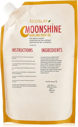 Ecoslay Aceite Moonshine para el cabello y el cuerpo, Scrunch Out the Crunch (SOTC), calma los talones y codos secos, pre-poo, masaje del cuero