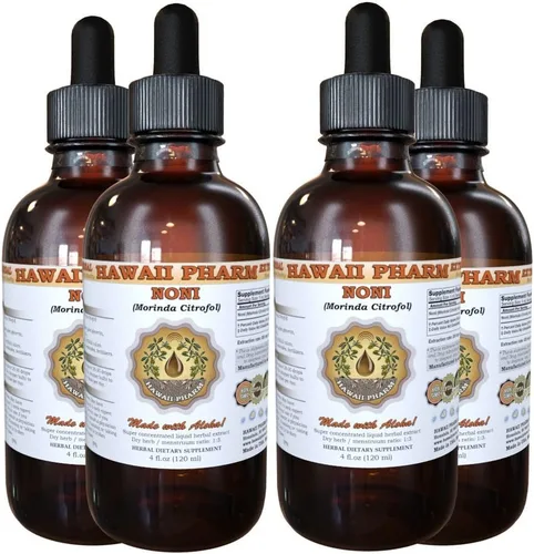 Hawaii Pharm Extracto líquido de noni, grado profesional, tintura de Noni (Morinda citrifolia) hecha a mano en lotes pequeños, suplemento de
