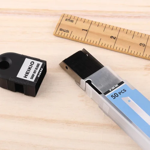 Miniatura 5 de Cuchillas a presión de 0.354 in, paquete de 50, ángulo de corte de 60 grados, cuchillas de repuesto para cuchillos utilitarios de 0.354 in