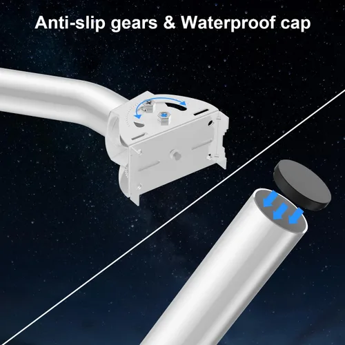 Miniatura 5 de Soporte de antena para exteriores para punto de acceso, soporte de montaje de poste en J de bloqueo de doble tornillo ajustable de 12 a 160°, Blanco