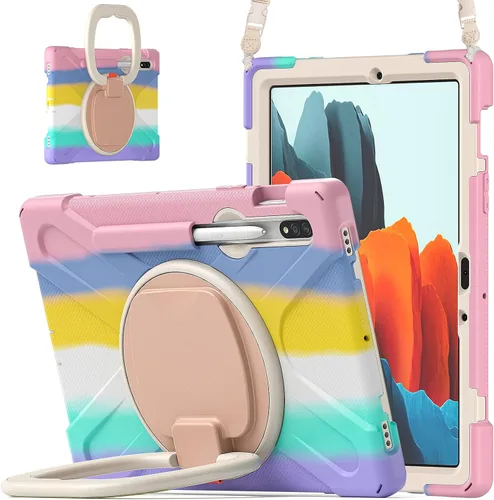 Miniatura 12 de 360 Rotation Case for Galaxy Tab ActivePro/Tab Active4 Pro/Active 5 Pro 10.1" Sturdy Cover Rotate Ring Stand Shoulder Carrying Strap Hand Strap