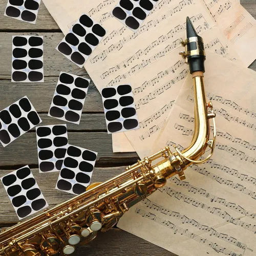 Miniatura 5 de Boao 160 piezas de 0.031 in de grosor para saxofón y clarinete para boquilla, parches de goma gruesa con adhesivo fuerte para músicos principiantes